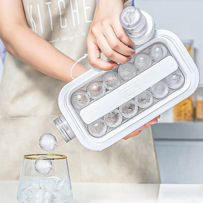 Professional Grade Spherical Ice Ball Maker Mold - Food Grade Silicone Ice Tray with Airtight Storage Box and Freezer Bag for Whiskey, Coffee, Water Bottles, and Cocktails